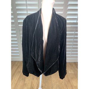 Gibson Latimer Black Shrug Bolero Velvet Cropped Open Front L Formal Topper